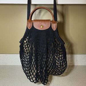 Longchamp Le Pliage Filet L Mesh Bag Black - Canvas